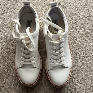 Steve Madden Cream Sneakers with Tan Accents